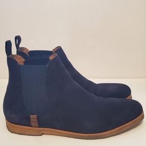 RARE Authentic TED BAKER Blue Suede Mardin Chelsea Mens Boots - size EU41/US 8
